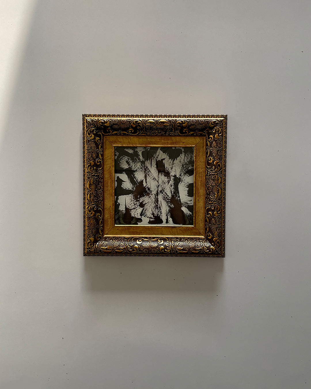 GOLD STAIN framed artwork styled in room decor