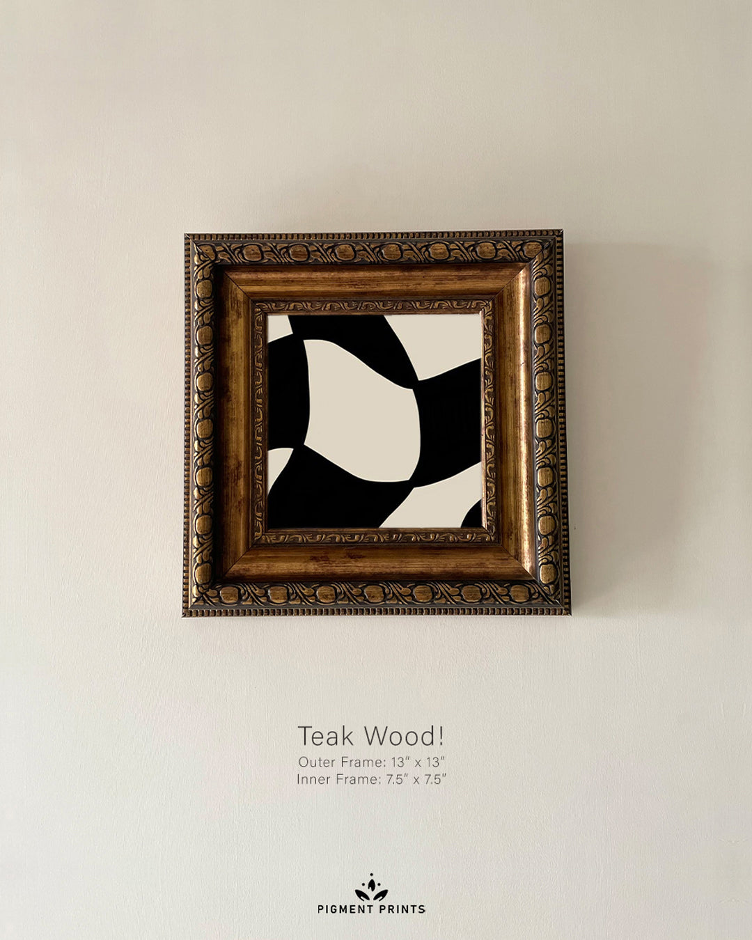 Teak wood frame with digital print styled for wall deco